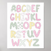 Alphabet Quilt Style Letters Art Print Poster (Voorkant)