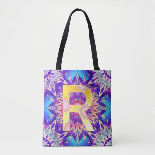 Alphabet R mandala Tote Bag (Voorkant)