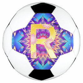 Alphabet R mandala Voetbal