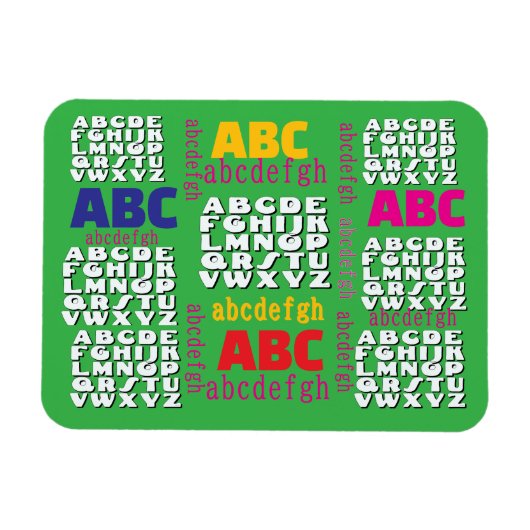 Alphabet Rainbow Green Refrigerator Magneet (Horizontaal)