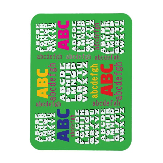 Alphabet Rainbow Green Refrigerator    Magneet (Verticaal)