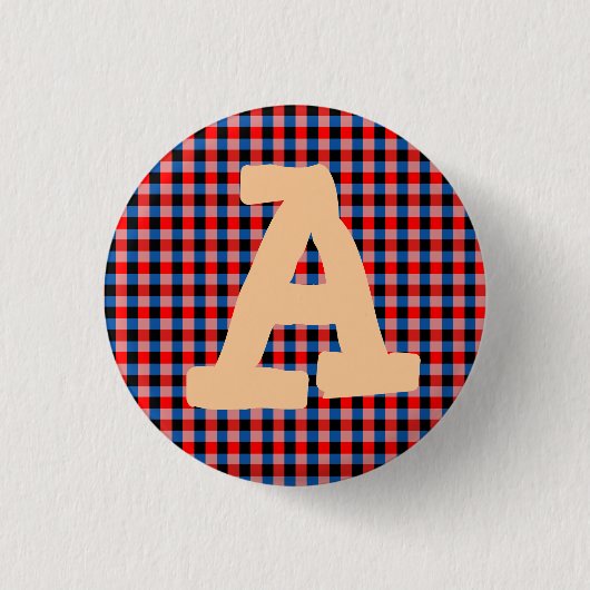 Alphabet Red Blue Blocks Button (Voorkant)