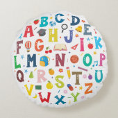 Alphabet Rond Kussen (Achterkant)