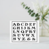 Alphabet Rustic Roman font 1906 Briefkaart (Staand voorkant)