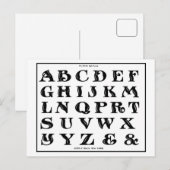  Alphabet Rustic Roman font 1906 Briefkaart (Voorkant / Achterkant)
