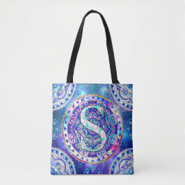 Alphabet S mandala Tote Bag