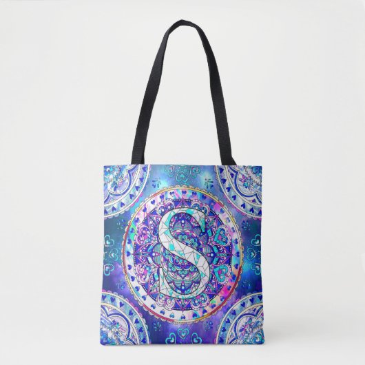 Alphabet S mandala Tote Bag (Voorkant)