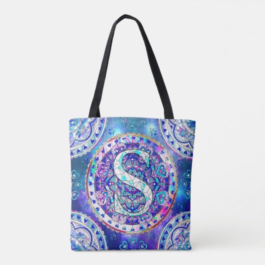 Alphabet S mandala Tote Bag (Achterkant)