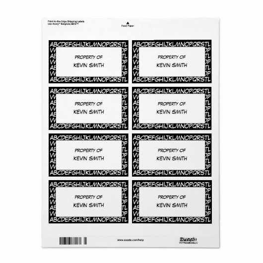 Alphabet School Labels (Full Sheet)