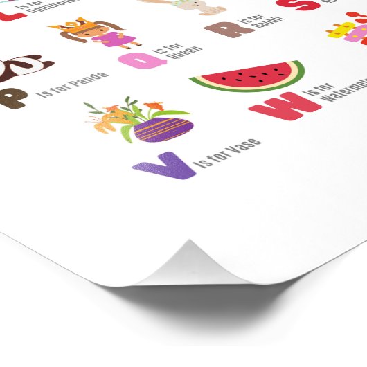 Alphabet School Poster met afbeeldingen (Hoek)