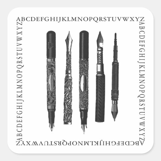 Alphabet School Vierkante Sticker (Voorkant)