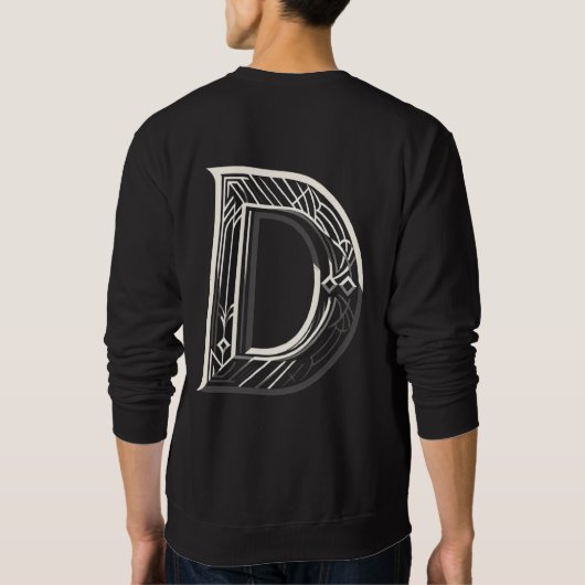 Alphabet Shirt met Letter D Basic Sweatshirt (Achterkant)