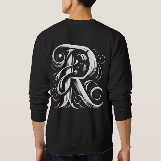 Alphabet Shirt met Letter R Basic Sweatshirt (Achterkant)