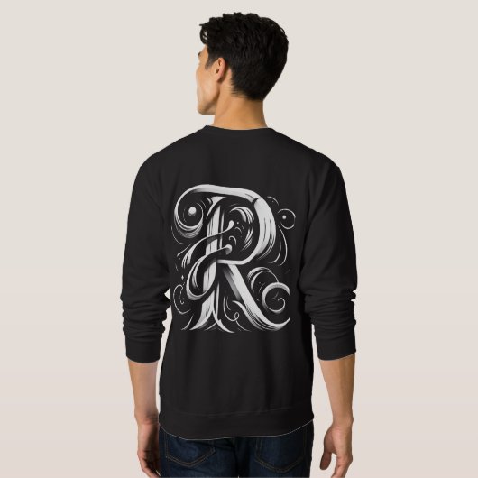 Alphabet Shirt met Letter R Basic Sweatshirt (Achterkant volledig)