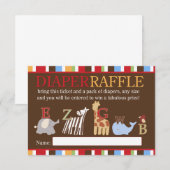 Alphabet Soup ABC Baby shower Diaper Raffle Card Informatiekaartje (Voorkant / Achterkant)