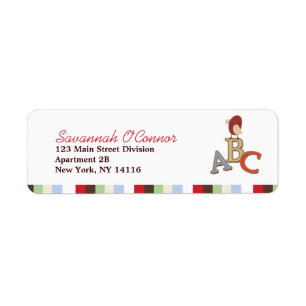 Alphabet Soup ABC Bird Custom Adresetiketten Etiket