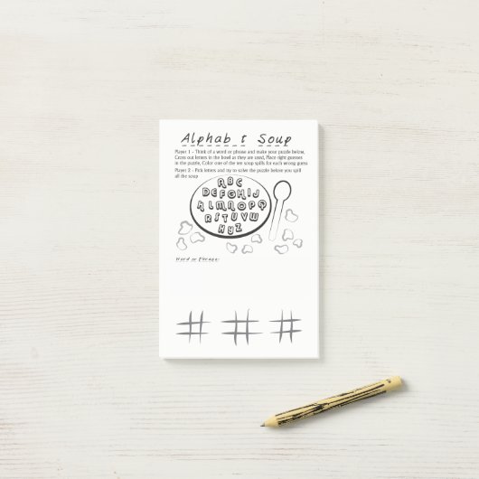 Alphabet Soup Game Pad Post-it® Notes (Op bureau)