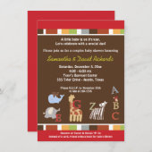 Alphabet Soup Oerwoud Baby shower Invite (bruin) Kaart (Voorkant / Achterkant)