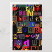 Alphabet Soup, ontwerp van mozaïekletters, leuke k Briefpapier (Voorkant / Achterkant)