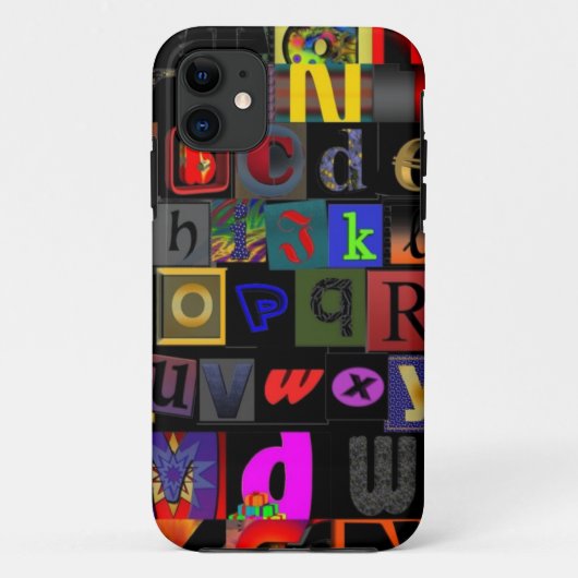 Alphabet Soup, ontwerp van mozaïekletters, leuke k Case-Mate iPhone Case (Achterkant)