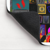 Alphabet Soup, ontwerp van mozaïekletters, leuke k Muismat (Hoek)