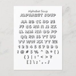 Alphabet Soup - Zazzle Font Sampler Sheet Briefkaart