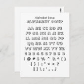 Alphabet Soup - Zazzle Font Sampler Sheet Briefkaart (Voorkant / Achterkant)