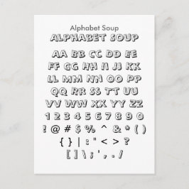 Alphabet Soup - Zazzle Font Sampler Sheet Briefkaart