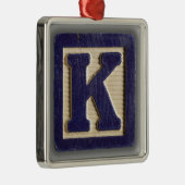 Alphabet Speelgoed Blok K Metalen Ornament (Rechts)