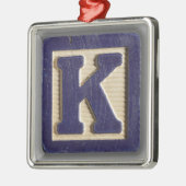 Alphabet Speelgoed Blok K Metalen Ornament (Links)