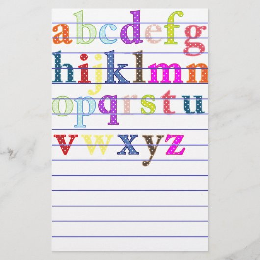 Alphabet Stationery Briefpapier (Voorkant)