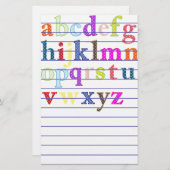 Alphabet Stationery Briefpapier (Voorkant / Achterkant)