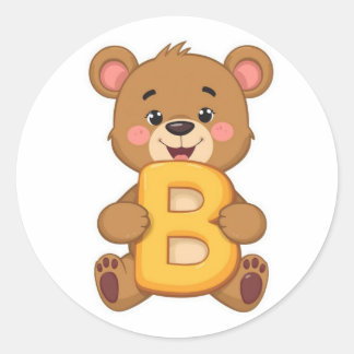 Alphabet Sticker – B with Bear