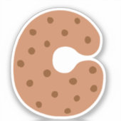 Alphabet Sticker, Letter C Sticker, Cookie Sticker (Voorkant)
