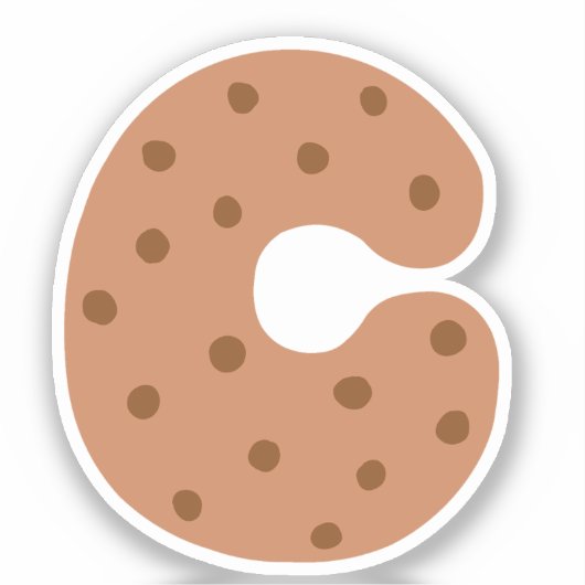 Alphabet Sticker, Letter C Sticker, Cookie Sticker (Voorkant)