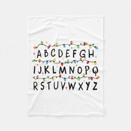 Alphabet Stranger Christmas 2025 Lights Boys Girls Fleece Deken (Voorkant)