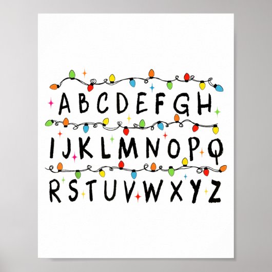 Alphabet Stranger Christmas 2025 Lights Boys Girls Poster (Voorkant)