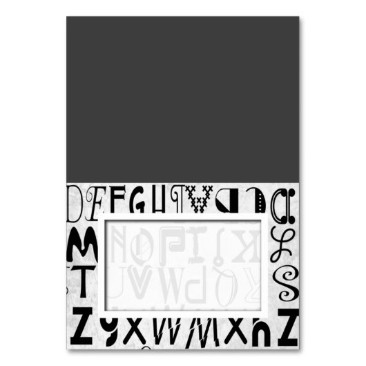 Alphabet Typografie Tented Name Place Cards Kaart (Voorkant)