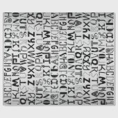 Alphabet Typography Specialty Gift Wrap Cadeaupapier (Vlak)