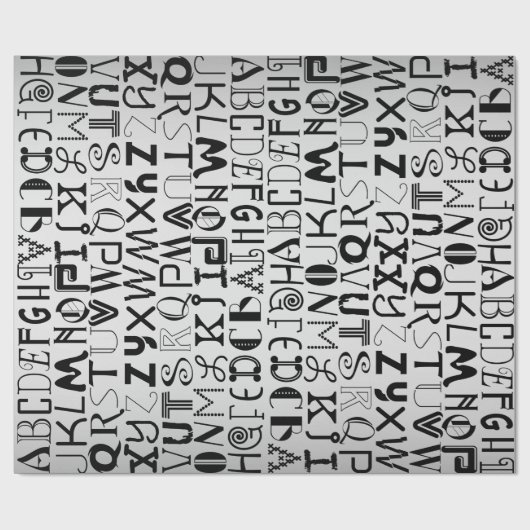 Alphabet Typography Specialty Gift Wrap Cadeaupapier (Vlak)