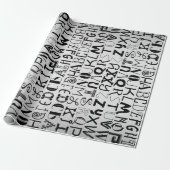 Alphabet Typography Specialty Gift Wrap Cadeaupapier (Uitgerold)