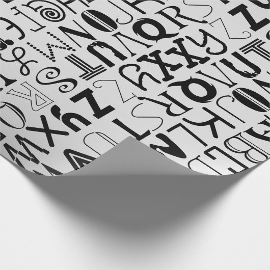 Alphabet Typography Specialty Gift Wrap Cadeaupapier (Hoek)