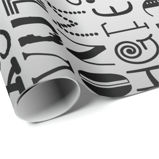 Alphabet Typography Specialty Gift Wrap Cadeaupapier (Rol Hoek)
