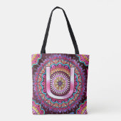 Alphabet U mandala Tote Bag (Achterkant)
