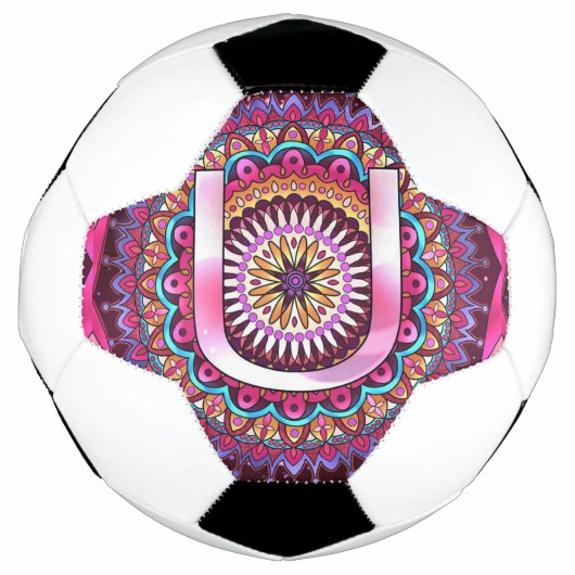 Alphabet U mandala Voetbal (Voorkant)