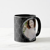 Alphabet U Monogram Handschrift Foto Mok (Voorkant rechts)