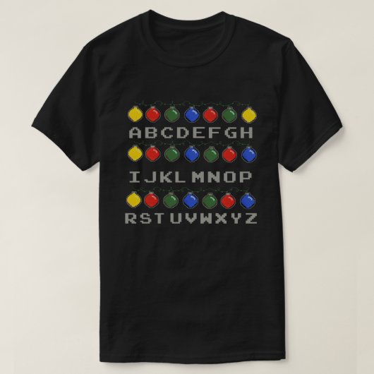 Alphabet Ugly Sweater Winter Family Kerstboys T-shirt (Design voorkant)