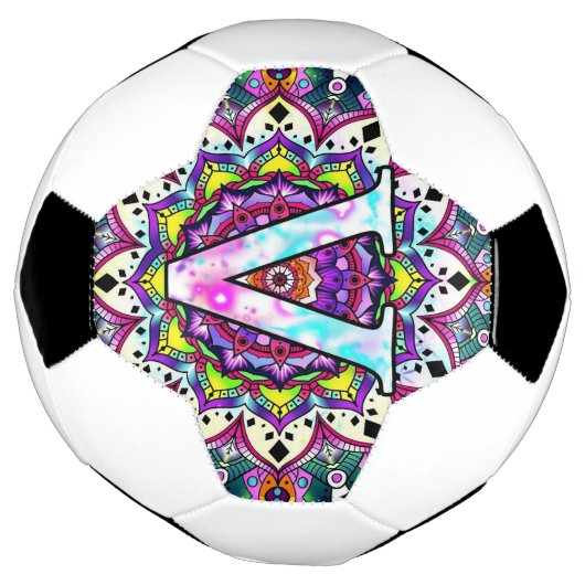 Alphabet V mandala Voetbal (Gedraaid)