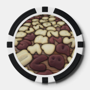 Alphabet Vanille en Chocolade koekjes Pokerchips