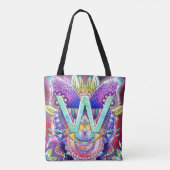 Alphabet W mandala Tote Bag (Achterkant)